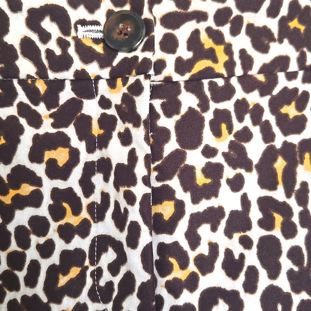J.Crew Leopard Print High Rise Slim Ankle Pants Size 0